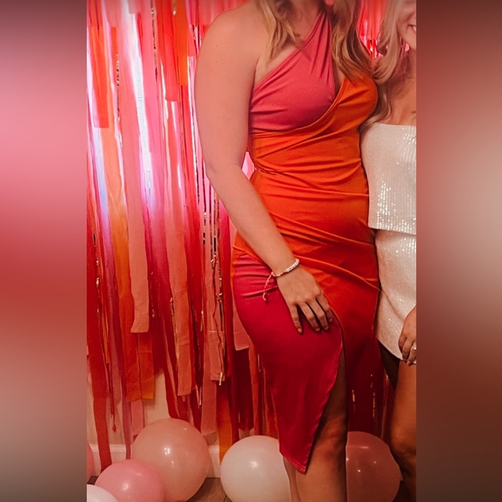 Two-Tone Pink and Orange Dress